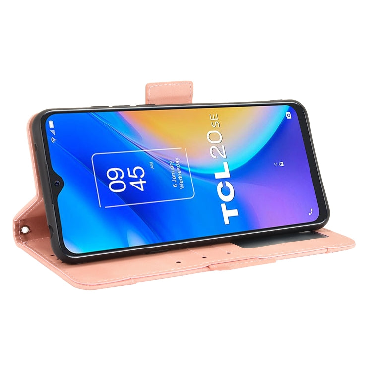 For TCL 20 SE Skin Feel Calf Pattern Horizontal Flip Leather Case with Holder & Card Slots & Photo Frame(Pink) - TCL by buy2fix | Online Shopping UK | buy2fix