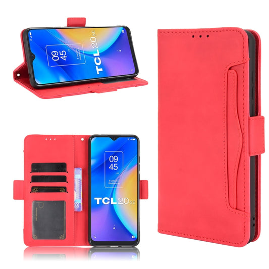 For TCL 20 SE Skin Feel Calf Pattern Horizontal Flip Leather Case with Holder & Card Slots & Photo Frame(Red) - TCL by buy2fix | Online Shopping UK | buy2fix