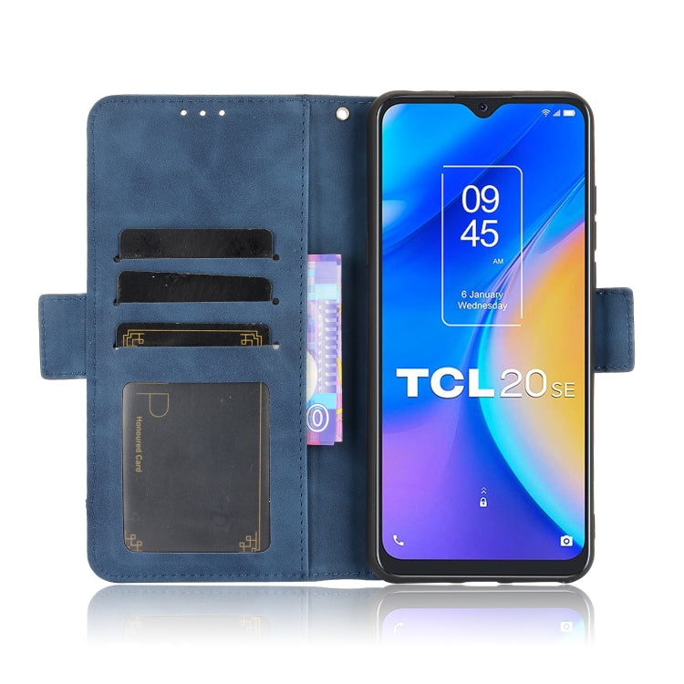 For TCL 20 SE Skin Feel Calf Pattern Horizontal Flip Leather Case with Holder & Card Slots & Photo Frame(Blue) - TCL by buy2fix | Online Shopping UK | buy2fix
