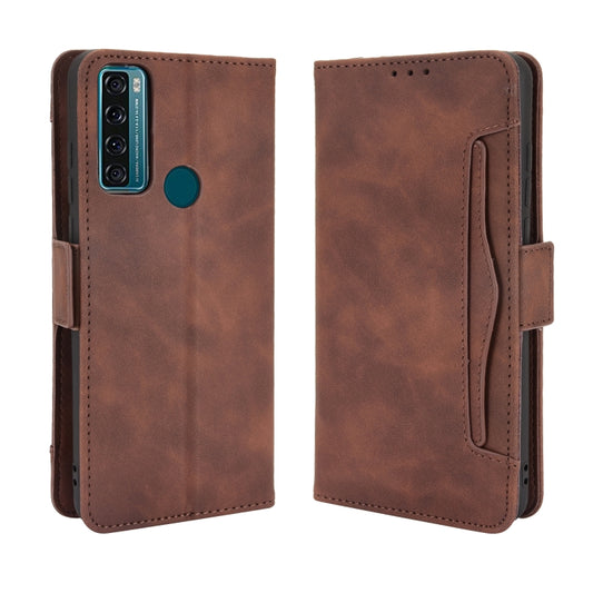 For TCL 20 SE Skin Feel Calf Pattern Horizontal Flip Leather Case with Holder & Card Slots & Photo Frame(Brown) - TCL by buy2fix | Online Shopping UK | buy2fix
