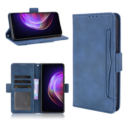 For vivo V21 5G / 4G Skin Feel Calf Pattern Horizontal Flip Leather Case with Holder & Card Slots & Photo Frame(Blue) - vivo Cases by buy2fix | Online Shopping UK | buy2fix