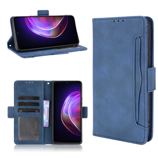 For vivo V21 5G / 4G Skin Feel Calf Pattern Horizontal Flip Leather Case with Holder & Card Slots & Photo Frame(Blue) - vivo Cases by buy2fix | Online Shopping UK | buy2fix