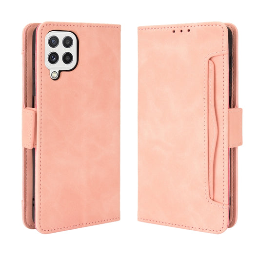 For Samsung Galaxy A22 4G Skin Feel Calf Pattern Horizontal Flip Leather Case with Holder & Card Slots & Photo Frame(Pink) by buy2fix