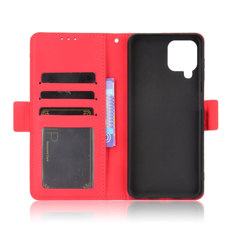 For Samsung Galaxy A22 4G Skin Feel Calf Pattern Horizontal Flip Leather Case with Holder & Card Slots & Photo Frame(Red) by buy2fix