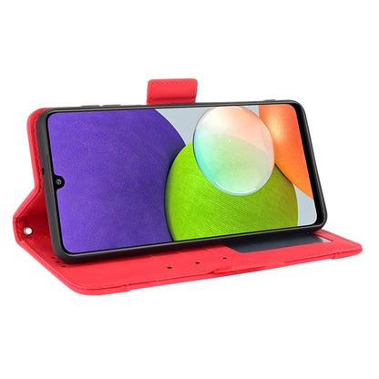 For Samsung Galaxy A22 4G Skin Feel Calf Pattern Horizontal Flip Leather Case with Holder & Card Slots & Photo Frame(Red) by buy2fix