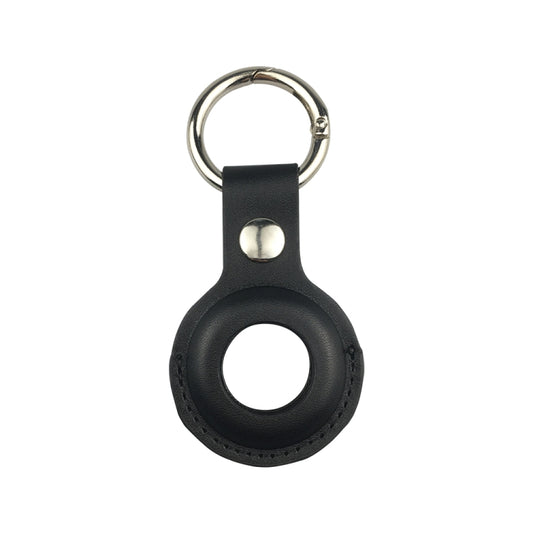 Shockproof Anti-scratch Leather Protective Case Cover Key Chain with Hang Loop For AirTag(Black) - Key Chain Series by buy2fix | Online Shopping UK | buy2fix