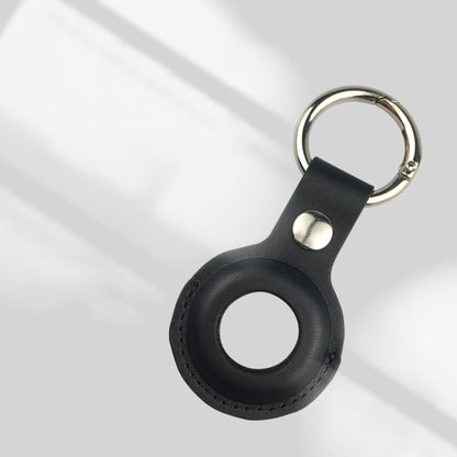 Shockproof Anti-scratch Leather Protective Case Cover Key Chain with Hang Loop For AirTag(Black) - Key Chain Series by buy2fix | Online Shopping UK | buy2fix
