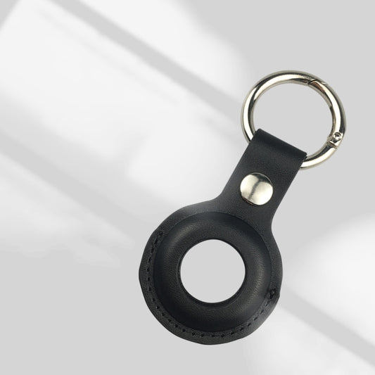 Shockproof Anti-scratch Leather Protective Case Cover Key Chain with Hang Loop For AirTag(Black) - Key Chain Series by buy2fix | Online Shopping UK | buy2fix