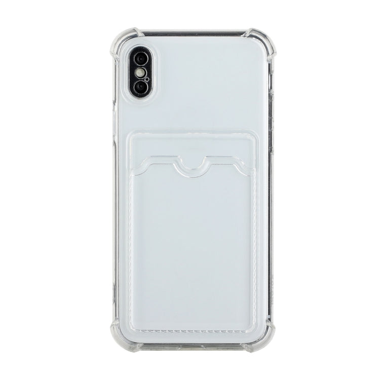 For iPhone X / XS TPU Dropproof Protective Back Case with Card Slot(Transparent) - More iPhone Cases by buy2fix | Online Shopping UK | buy2fix