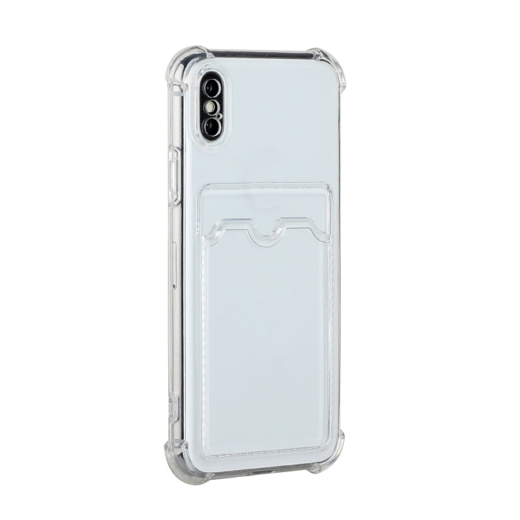 For iPhone X / XS TPU Dropproof Protective Back Case with Card Slot(Transparent) - More iPhone Cases by buy2fix | Online Shopping UK | buy2fix