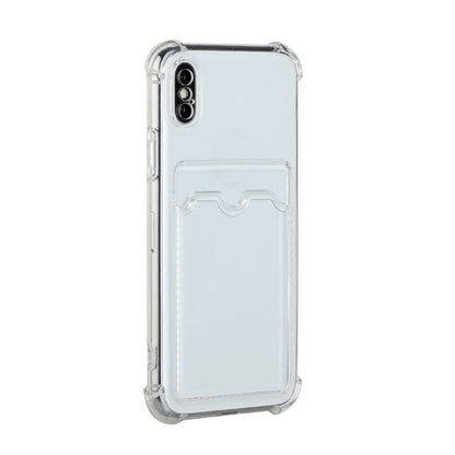 For iPhone X / XS TPU Dropproof Protective Back Case with Card Slot(Transparent) - More iPhone Cases by buy2fix | Online Shopping UK | buy2fix
