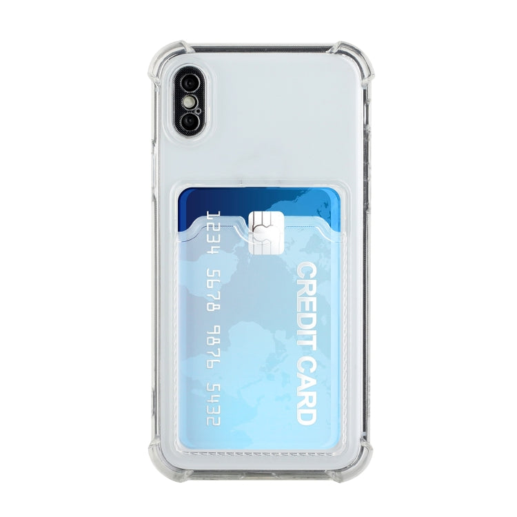 For iPhone X / XS TPU Dropproof Protective Back Case with Card Slot(Transparent) - More iPhone Cases by buy2fix | Online Shopping UK | buy2fix