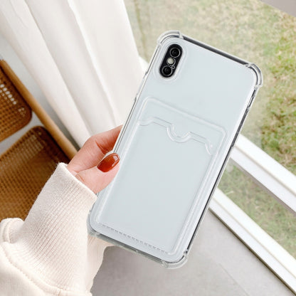 For iPhone X / XS TPU Dropproof Protective Back Case with Card Slot(Transparent) - More iPhone Cases by buy2fix | Online Shopping UK | buy2fix