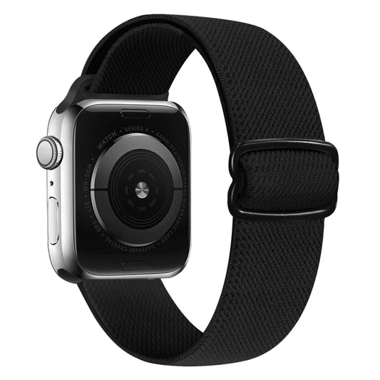 8-shaped Buckle Nylon Watch Band For Apple Watch Series 9&8&7 41mm / SE 3&SE 2&6&SE&5&4 40mm / 3&2&1 38mm(Black) by buy2fix