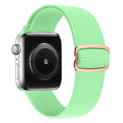 8-shaped Buckle Nylon Watch Band For Apple Watch Series 9&8&7 41mm / SE 3&SE 2&6&SE&5&4 40mm / 3&2&1 38mm(Green) by buy2fix