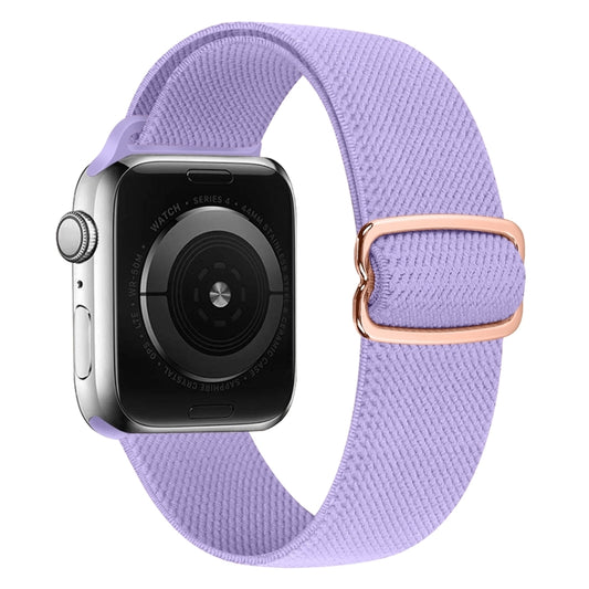 8-shaped Buckle Nylon Watch Band For Apple Watch Series 9&8&7 41mm / SE 3&SE 2&6&SE&5&4 40mm / 3&2&1 38mm(Light Purple) by buy2fix