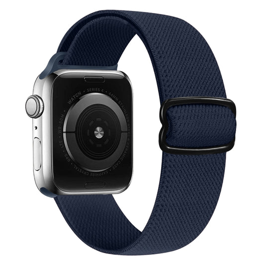 8-shaped Buckle Nylon Watch Band For Apple Watch Series 9&8&7 41mm / SE 3&SE 2&6&SE&5&4 40mm / 3&2&1 38mm(Dark Blue) by buy2fix