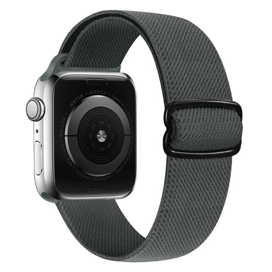 8-shaped Buckle Nylon Watch Band For Apple Watch Series 9&8&7 41mm / SE 3&SE 2&6&SE&5&4 40mm / 3&2&1 38mm(Grey) by buy2fix