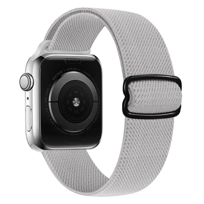 8-shaped Buckle Nylon Watch Band For Apple Watch Series 9&8&7 41mm / SE 3&SE 2&6&SE&5&4 40mm / 3&2&1 38mm(Pearl White) by buy2fix