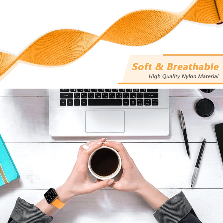 8-shaped Buckle Nylon Watch Band For Apple Watch Series 9&8&7 41mm / SE 3&SE 2&6&SE&5&4 40mm / 3&2&1 38mm(Rainbow) by buy2fix