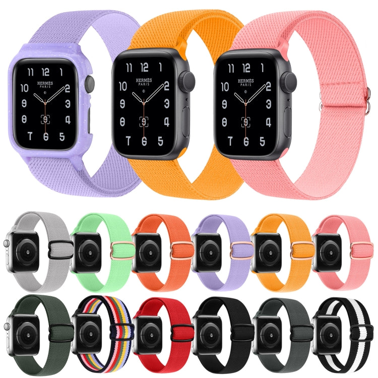 8-shaped Buckle Nylon Watch Band For Apple Watch Series 9&8&7 41mm / SE 3&SE 2&6&SE&5&4 40mm / 3&2&1 38mm(Pink) by buy2fix