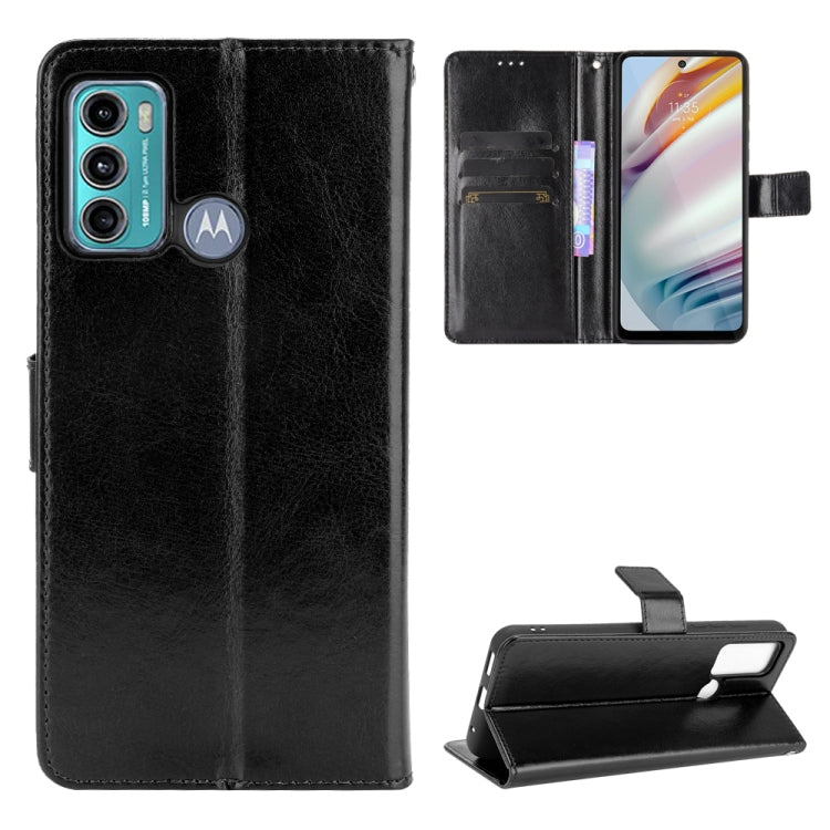 For Motorola Moto G40 Fusion / Moto G60 Crazy Horse Texture Horizontal Flip Leather Case with Holder & Card Slots & Lanyard(Black) - Motorola Cases by buy2fix | Online Shopping UK | buy2fix