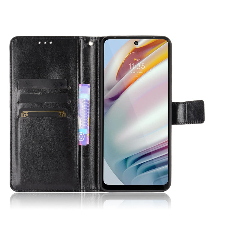 For Motorola Moto G40 Fusion / Moto G60 Crazy Horse Texture Horizontal Flip Leather Case with Holder & Card Slots & Lanyard(Black) - Motorola Cases by buy2fix | Online Shopping UK | buy2fix