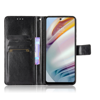 For Motorola Moto G40 Fusion / Moto G60 Crazy Horse Texture Horizontal Flip Leather Case with Holder & Card Slots & Lanyard(Black) - Motorola Cases by buy2fix | Online Shopping UK | buy2fix