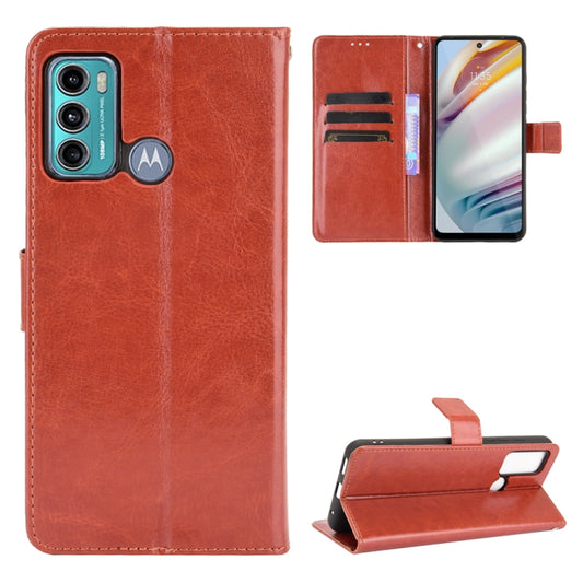 For Motorola Moto G40 Fusion / Moto G60 Crazy Horse Texture Horizontal Flip Leather Case with Holder & Card Slots & Lanyard(Brown) - Motorola Cases by buy2fix | Online Shopping UK | buy2fix