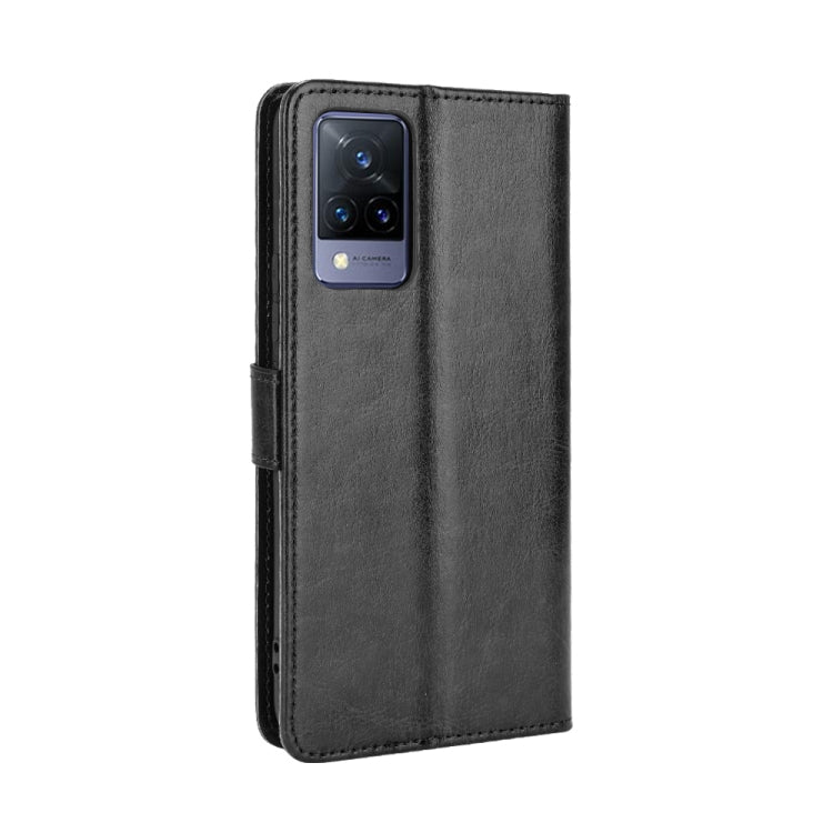 For vivo V21 4G / 5G Crazy Horse Texture Horizontal Flip Leather Case with Holder & Card Slots & Lanyard(Black) - vivo Cases by buy2fix | Online Shopping UK | buy2fix