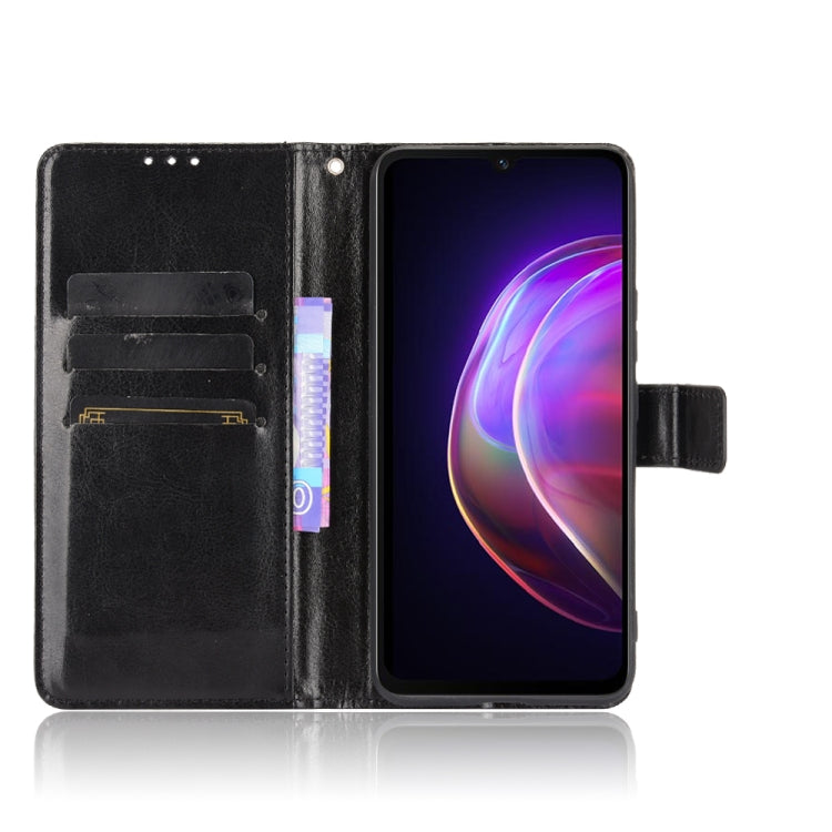 For vivo V21 4G / 5G Crazy Horse Texture Horizontal Flip Leather Case with Holder & Card Slots & Lanyard(Black) - vivo Cases by buy2fix | Online Shopping UK | buy2fix