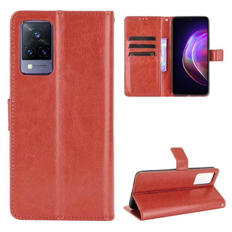 For vivo V21 4G / 5G Crazy Horse Texture Horizontal Flip Leather Case with Holder & Card Slots & Lanyard(Brown) - vivo Cases by buy2fix | Online Shopping UK | buy2fix