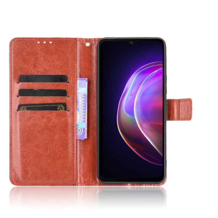For vivo V21 4G / 5G Crazy Horse Texture Horizontal Flip Leather Case with Holder & Card Slots & Lanyard(Brown) - vivo Cases by buy2fix | Online Shopping UK | buy2fix