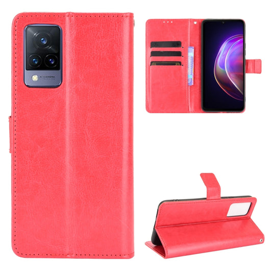 For vivo V21 4G / 5G Crazy Horse Texture Horizontal Flip Leather Case with Holder & Card Slots & Lanyard(Red) - vivo Cases by buy2fix | Online Shopping UK | buy2fix