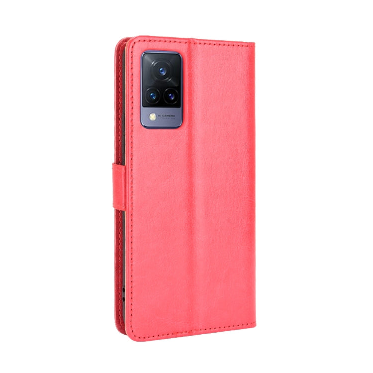 For vivo V21 4G / 5G Crazy Horse Texture Horizontal Flip Leather Case with Holder & Card Slots & Lanyard(Red) - vivo Cases by buy2fix | Online Shopping UK | buy2fix