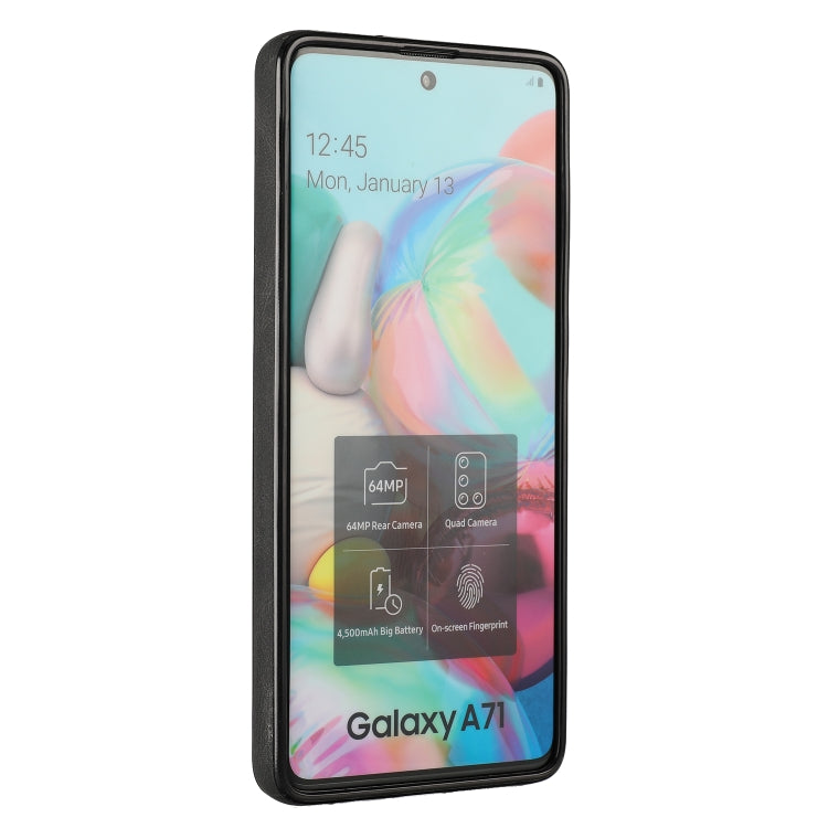 For Samsung Galaxy A71 Ultra-thin Shockproof Protective Case with Holder & Metal Magnetic Function(Black) by buy2fix