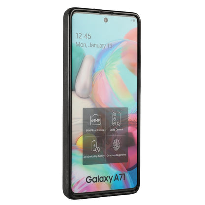 For Samsung Galaxy A71 Ultra-thin Shockproof Protective Case with Holder & Metal Magnetic Function(Black) by buy2fix
