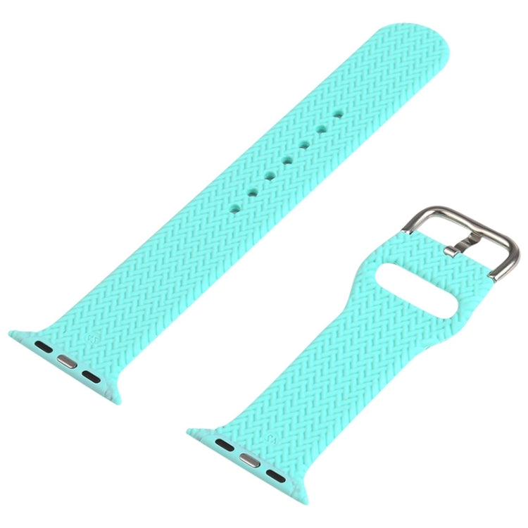 Braided Silicone Watch Band with Buckle For Apple Watch Ultra 49mm&Watch Ultra 2 49mm / Series 9&8&7 45mm / SE 3&SE 2&6&SE&5&4 44mm / 3&2&1 42mm(White) - Watch Bands by buy2fix | Online Shopping UK | buy2fix