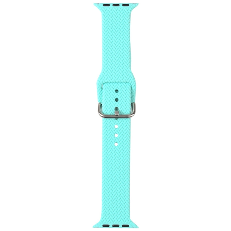 Braided Silicone Watch Band with Buckle For Apple Watch Ultra 49mm&Watch Ultra 2 49mm / Series 9&8&7 45mm / SE 3&SE 2&6&SE&5&4 44mm / 3&2&1 42mm(White) - Watch Bands by buy2fix | Online Shopping UK | buy2fix