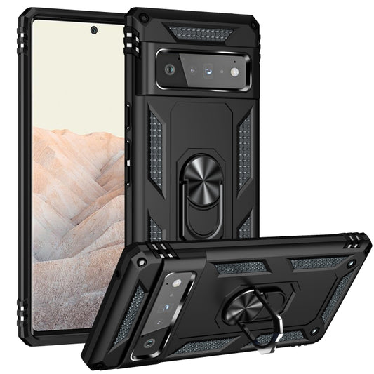 For Google Pixel 6 Pro Shockproof TPU + PC Protective Case with 360 Degree Rotating Holder(Black) - Google Cases by buy2fix | Online Shopping UK | buy2fix