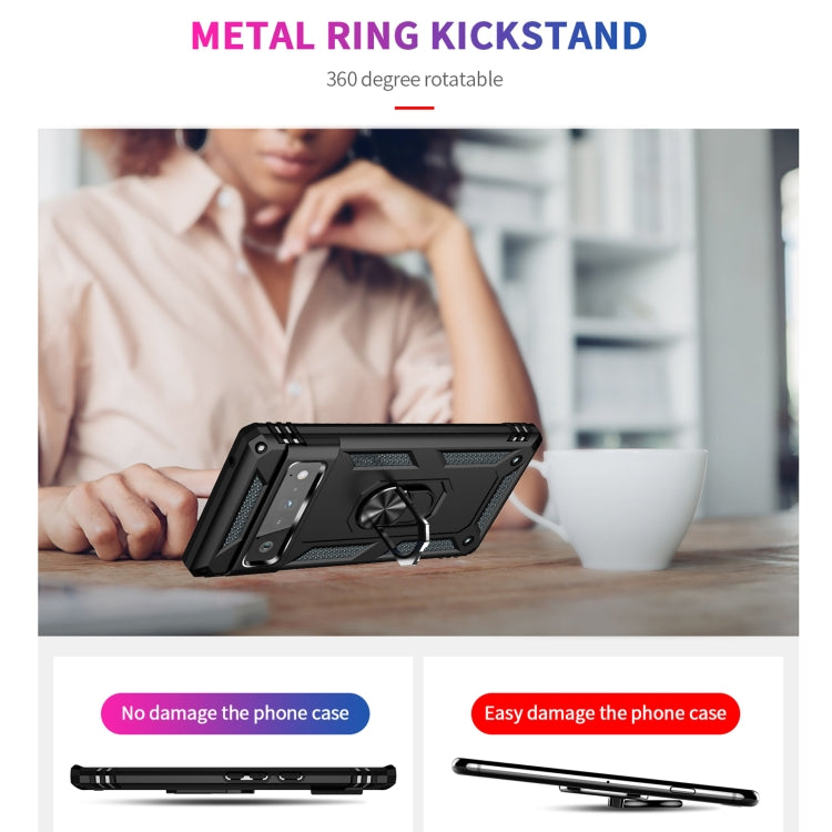 For Google Pixel 6 Pro Shockproof TPU + PC Protective Case with 360 Degree Rotating Holder(Black) - Google Cases by buy2fix | Online Shopping UK | buy2fix