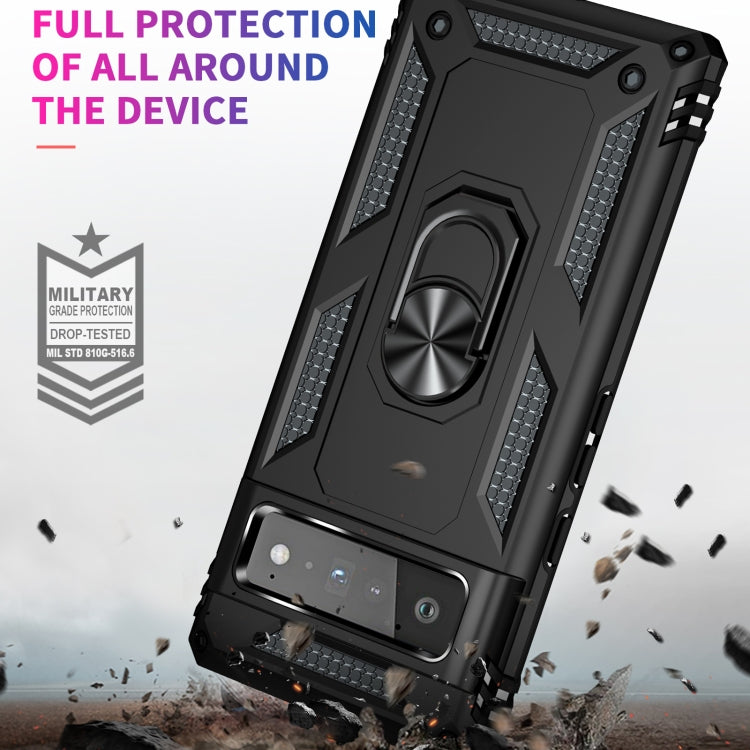 For Google Pixel 6 Pro Shockproof TPU + PC Protective Case with 360 Degree Rotating Holder(Black) - Google Cases by buy2fix | Online Shopping UK | buy2fix