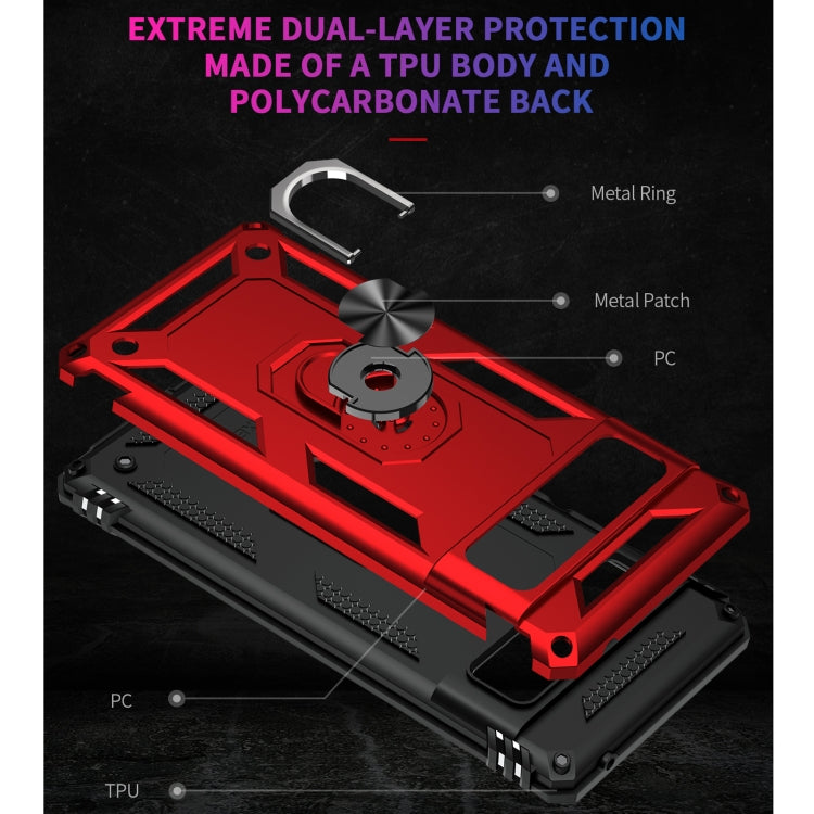 For Google Pixel 6 Pro Shockproof TPU + PC Protective Case with 360 Degree Rotating Holder(Red) - Google Cases by buy2fix | Online Shopping UK | buy2fix