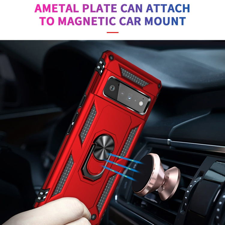 For Google Pixel 6 Pro Shockproof TPU + PC Protective Case with 360 Degree Rotating Holder(Red) - Google Cases by buy2fix | Online Shopping UK | buy2fix