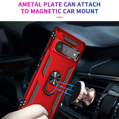 For Google Pixel 6 Pro Shockproof TPU + PC Protective Case with 360 Degree Rotating Holder(Red) - Google Cases by buy2fix | Online Shopping UK | buy2fix