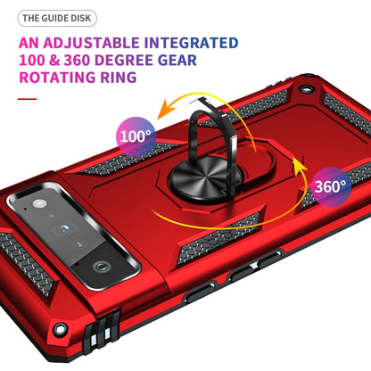 For Google Pixel 6 Pro Shockproof TPU + PC Protective Case with 360 Degree Rotating Holder(Red) - Google Cases by buy2fix | Online Shopping UK | buy2fix
