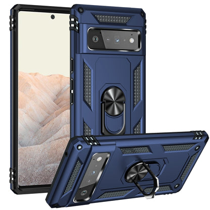 For Google Pixel 6 Pro Shockproof TPU + PC Protective Case with 360 Degree Rotating Holder(Blue) - Google Cases by buy2fix | Online Shopping UK | buy2fix