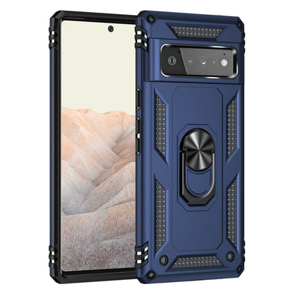 For Google Pixel 6 Pro Shockproof TPU + PC Protective Case with 360 Degree Rotating Holder(Blue) - Google Cases by buy2fix | Online Shopping UK | buy2fix