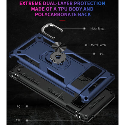 For Google Pixel 6 Pro Shockproof TPU + PC Protective Case with 360 Degree Rotating Holder(Blue) - Google Cases by buy2fix | Online Shopping UK | buy2fix