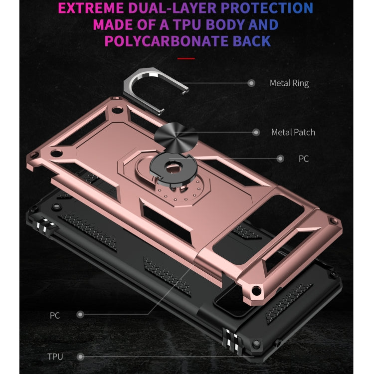 For Google Pixel 6 Pro Shockproof TPU + PC Protective Case with 360 Degree Rotating Holder(Rose Gold) - Google Cases by buy2fix | Online Shopping UK | buy2fix